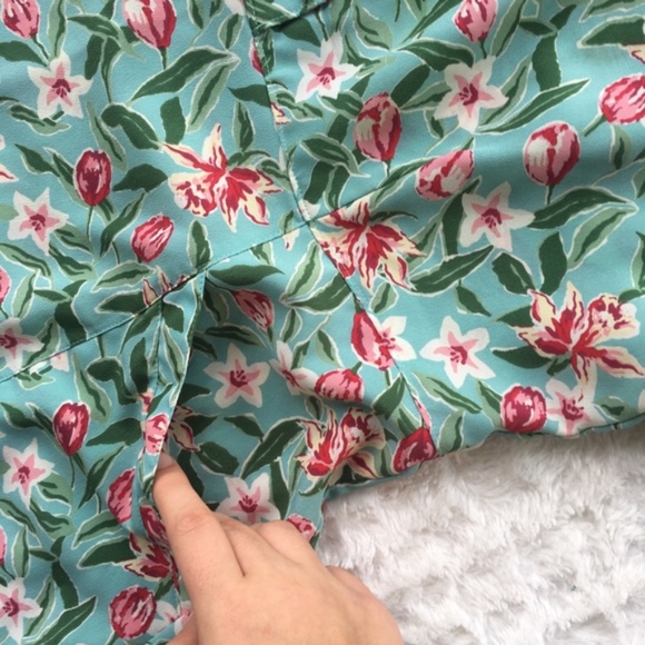 VTG 90s Floral print button down dress size 8 - Picture 4 of 8